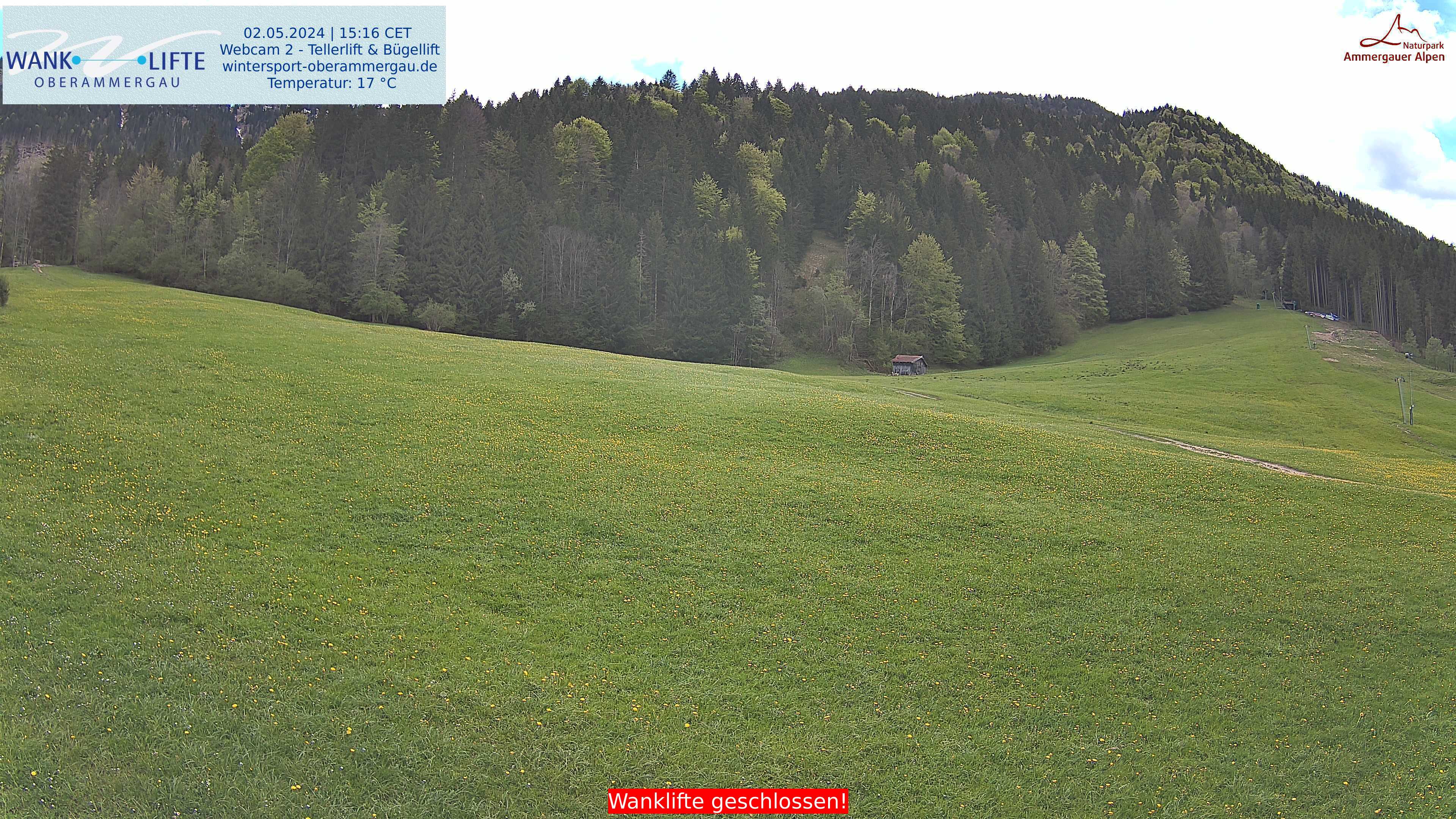 Webcam Oberammergau - Tellerlift - Bügellift - Wanklifte  Blick Richtung Unterammergau